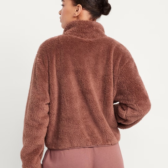 NWT OLD NAVY Sherpa Zip Jacket Color: Warm Taupe SIZE LARGE - Picture 3 of 5